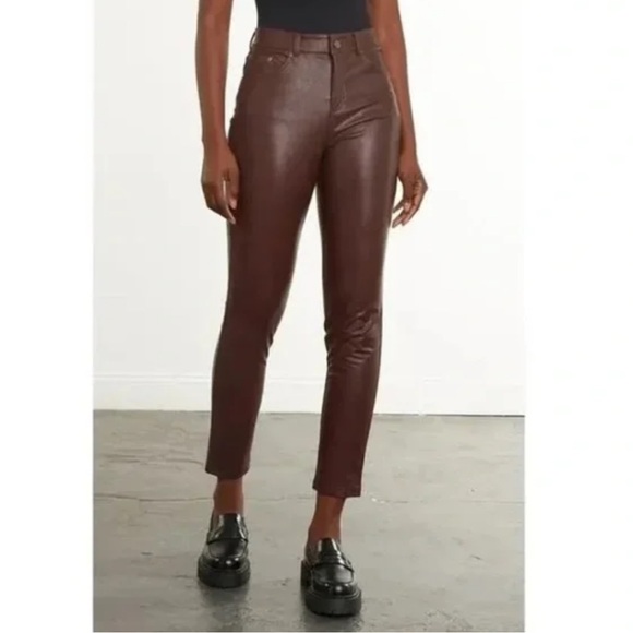 NWT Commando Faux Leather 7/8 Trouser Pants Oxblood...